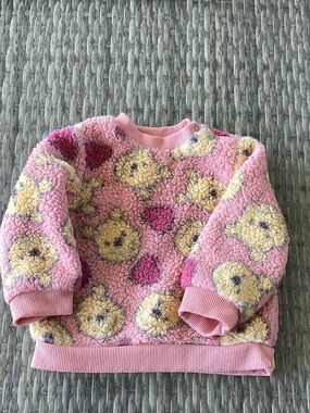 Disney Pink Winnie The Pooh Fuzzy Sweatshirt Size 12 months
